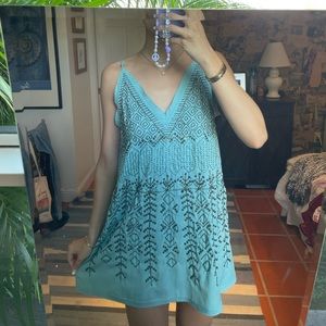 Blue sequin free people dress